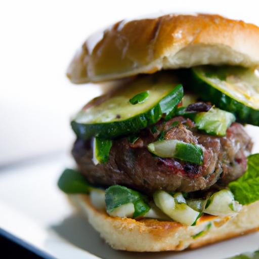 Savor the Flavor: Lamb‍ Burger ‍with Cucumber ⁢Mint ⁤Sauce