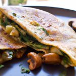 Delicious Vegan Spinach and Mushroom Quesadilla Recipe