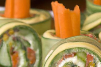 Fresh Carrot & Cucumber Rolls with Cream Cheese Delight